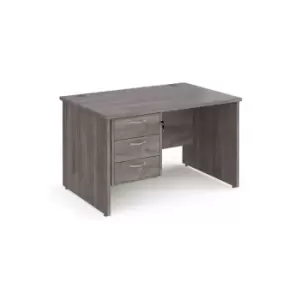 Dams Maestro 25 Straight Desk 1200mm x 800mm with 3 Drawer Pedestal - Beech Top