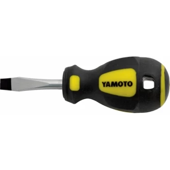 Tri-line Stubby Flat Head Screwdriver, 6.0MM Flared Tip, 37MM Blade - Yamoto