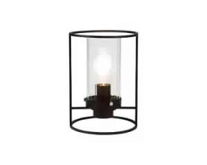 Table Lamp, 1 Light E27, Black, Clear Glass