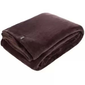 Belledorm Heat Holders Luxury Fleece Blanket Hot Chocolate One