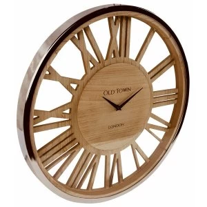 Wooden Clock With Glass Cover 48cm