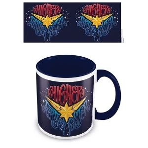 Captain Marvel - Higher Further Faster Blue 11oz/315ml Coloured Inner Mug