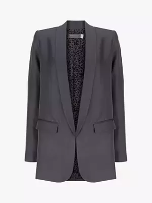 Mint Velvet Smoke Shawl Collar Blazer - Dark Grey