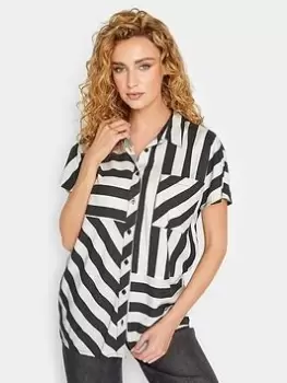 Long Tall Sally Cut About Stripe Shirt - Black, Size 16, Women