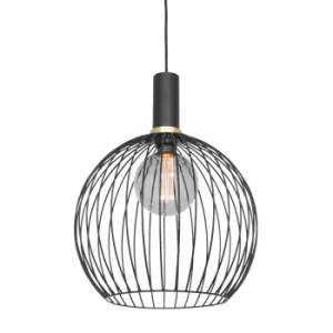 Aureole Wire Frame Pendant Ceiling Light Matt Black