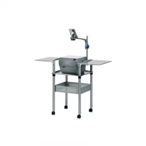 Overhead Projector Trolley with Folding Shelves Grey