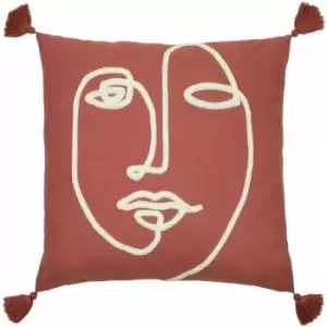 Furn Uno Face Cushion Cover (One Size) (Brick Red) - Brick Red