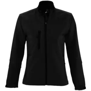 SOLS Womens/Ladies Roxy Soft Shell Jacket (Breathable, Windproof And Water Resistant) (XL) (Black)