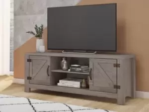 Seconique Zurich Grey Wood Grain 2 Door TV Cabinet