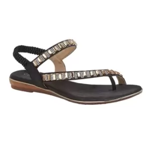 Cipriata Womens/Ladies Rita Jewelled Sandals (6 UK) (Black)