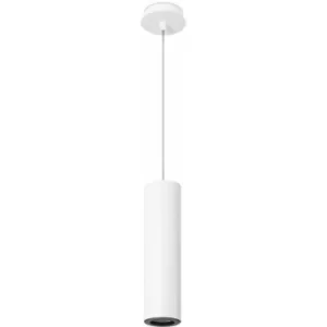 Pipe pendant light, aluminum, white and black, 30 cm