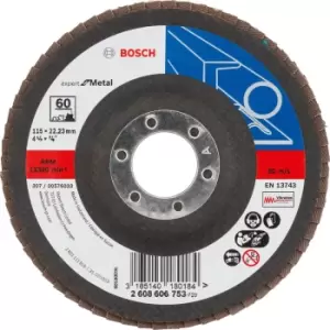 Bosch Expert X551 for Metal Angled Flap Disc 115mm 60g Pack of 1