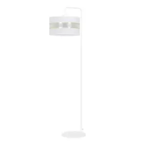 Mogi White Floor Lamp with Shade with Black, Gold Fabric Shades, 1x E27