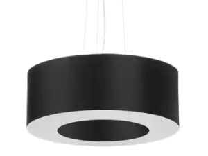 Saturno Cylindrical Pendant Light Black 50cm E27