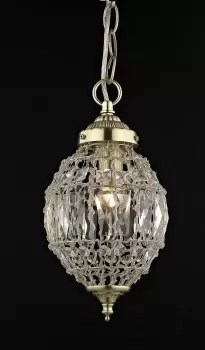 Bombay Bead Small Satin Brass Pendant Ceiling Light