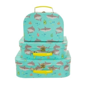 Sass & Belle Shelby the Shark 3 Piece Set Suitcases