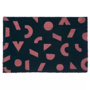 Premier Housewares Shapes Doormat - Black/Pink