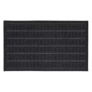 JVL Knit Design Scraper 45 x 75cm Charcoal Door Mat - Braided