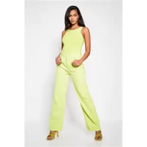 I Saw It First Lime Green Wide Leg Jeans - Green