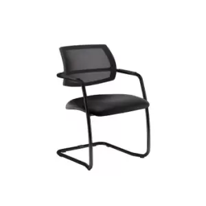 Dams MTO Tuba Chrome Cantilever Frame Conference Chair with Half Mesh Back - Tor