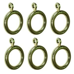 Colours Plastic Curtain ring Dia19mm Pack of 6