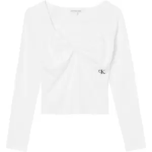 Calvin Klein Jeans Ruched Bust Long Sleeves - White