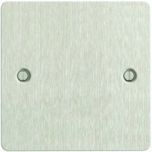 Wickes Single Ultra Flat Blanking Plate - Brushed Steel