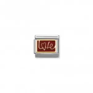 Nomination Composable Classic Plates Gold Love Italics Link 030284/11