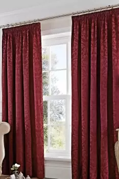 'Eastbourne' Damask Woven Jacquard Pair of Pencil Pleat Curtains