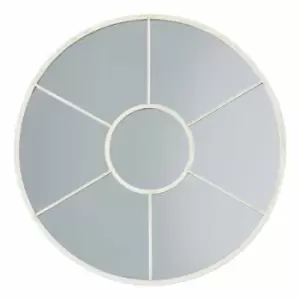 Crossland Grove Wimbledon Round Wall Mirror White - 600 X 600Mm