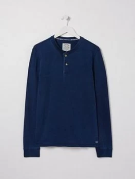 Fatface Indigo Long Sleeve Henley Top