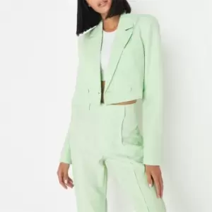 Missguided Tall Tailored Crop Blazer - Green