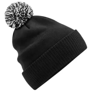 Beechfield Snowstar Two Tone Recycled Beanie (One Size) (Black/White)