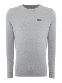 Mens Barbour Long Sleeve International Logo Tee Grey Marl