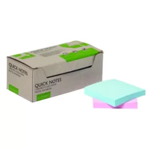 Q-Connect Recycled Notes 76x76mm Pastel Rainbow (Pack of 12) KF17324