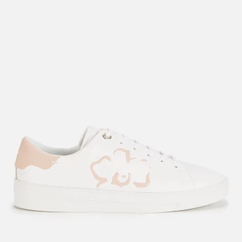 Ted Baker Womens Tarliah Leather Cupsole Trainers - White/Pink - UK 5