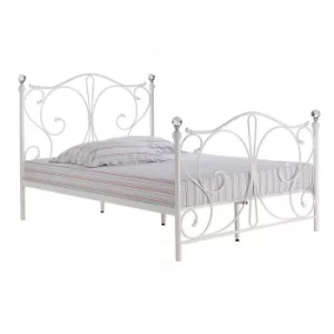 Florence White King Size Bed METAL