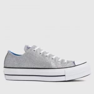 Converse Silver Glitter Lift Ox Trainers