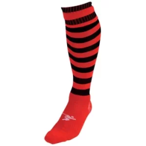 Precision Red/Black Hooped Pro Football Socks Adult