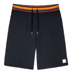 Paul Smith Stripe Fleece Shorts - Blue