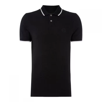 Armani Exchange Tipped Collar Polo Shirt Black Size M Men