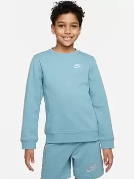 Nike Older Boys Nsw Club Crew Bb - Blue/White, Size S=8-10 Years