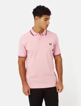 Fred Perry Twin Tipped Polo Shirt - Chalk Pink/Washed Red