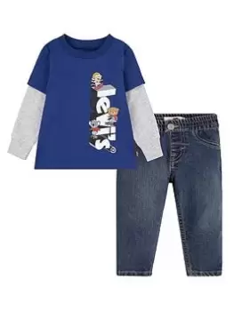 Levis Baby Boys Skater Denim Set - Blue Size 6 Months