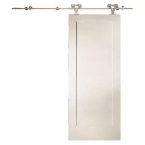 JELD-WEN Cottage White Primed Internal Sliding Barn Door - Elegant Track