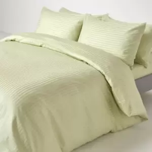 HOMESCAPES Sage Green Egyptian Cotton Duvet Cover Set 330 Thread Count, Single - Sage green - Sage green