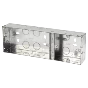 Click Scolmore Essentials 1+2 Dual 35MM K/O Galvanised Metal Back Box - WA102