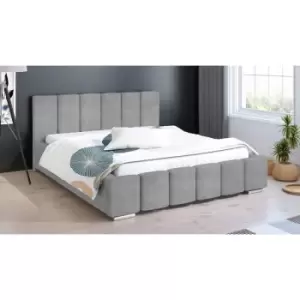 Envisage Trade - Lemela Upholstered Beds - Plush Velvet, King Size Frame, Silver - Silver