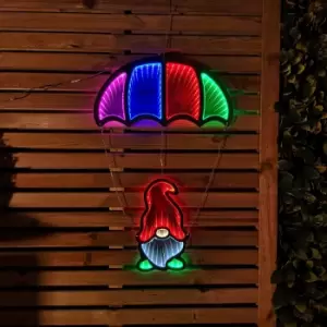 60cm LED Multicoloured Infinity Christmas Hanging Parachute Gnome Gonk Light Christmas Decoration