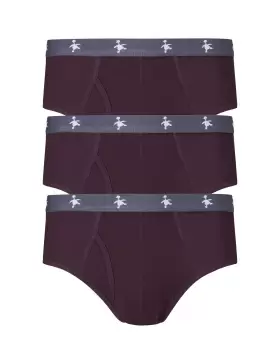 Cotton Traders Mens 3 Pack Super Soft Briefs in Purple